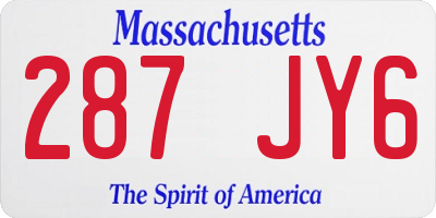 MA license plate 287JY6