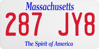 MA license plate 287JY8
