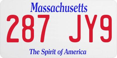 MA license plate 287JY9