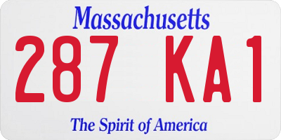 MA license plate 287KA1