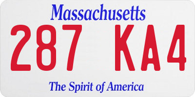 MA license plate 287KA4