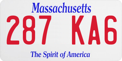 MA license plate 287KA6