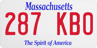 MA license plate 287KB0