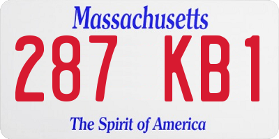 MA license plate 287KB1