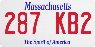 MA license plate 287KB2