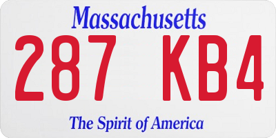MA license plate 287KB4
