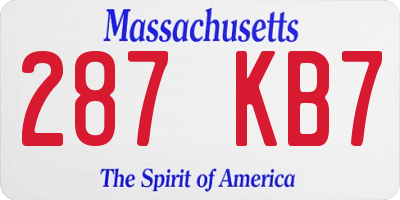 MA license plate 287KB7
