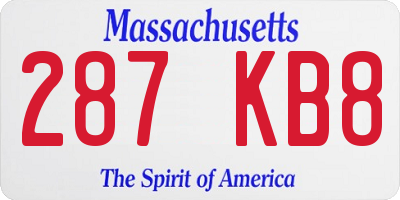 MA license plate 287KB8