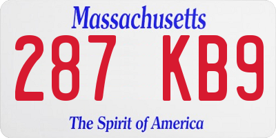 MA license plate 287KB9