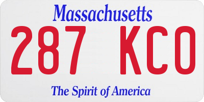 MA license plate 287KC0