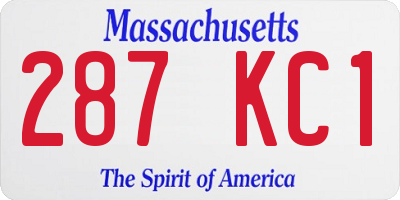 MA license plate 287KC1