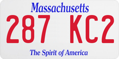 MA license plate 287KC2