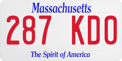 MA license plate 287KD0