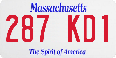 MA license plate 287KD1