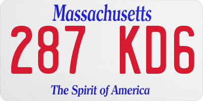 MA license plate 287KD6