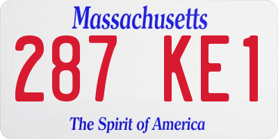 MA license plate 287KE1