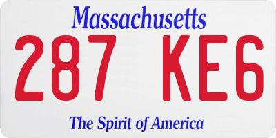 MA license plate 287KE6