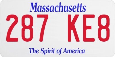 MA license plate 287KE8