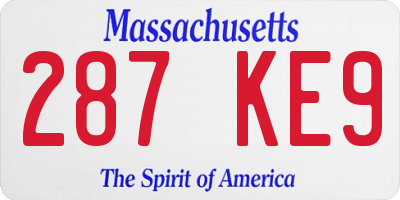 MA license plate 287KE9