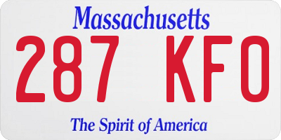 MA license plate 287KF0