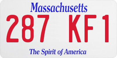 MA license plate 287KF1