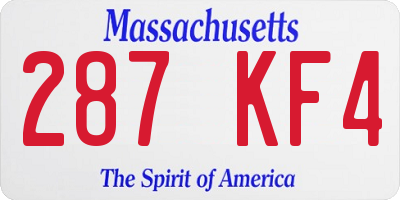 MA license plate 287KF4