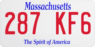 MA license plate 287KF6