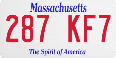 MA license plate 287KF7