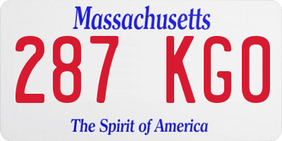 MA license plate 287KG0
