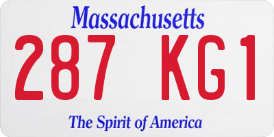 MA license plate 287KG1
