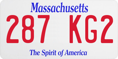 MA license plate 287KG2