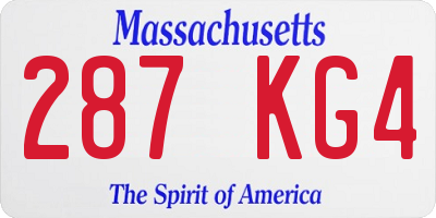 MA license plate 287KG4