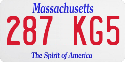 MA license plate 287KG5