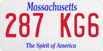 MA license plate 287KG6