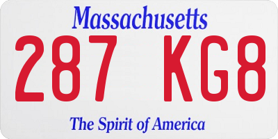 MA license plate 287KG8