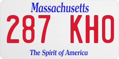 MA license plate 287KH0