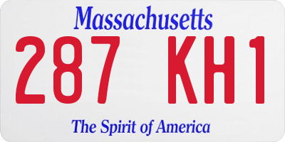 MA license plate 287KH1