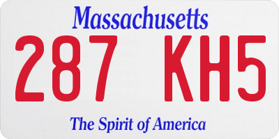 MA license plate 287KH5