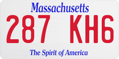 MA license plate 287KH6