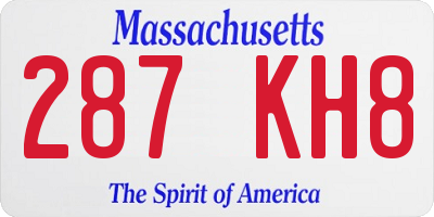 MA license plate 287KH8