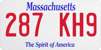 MA license plate 287KH9