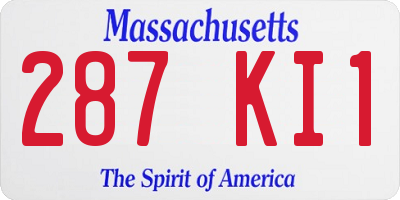 MA license plate 287KI1