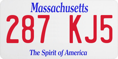 MA license plate 287KJ5