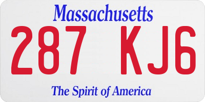 MA license plate 287KJ6