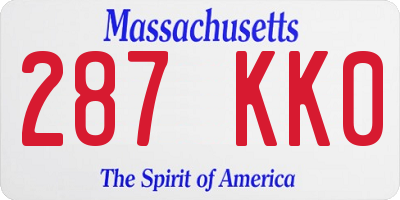 MA license plate 287KK0