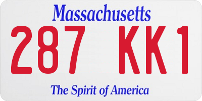 MA license plate 287KK1