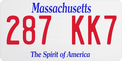 MA license plate 287KK7