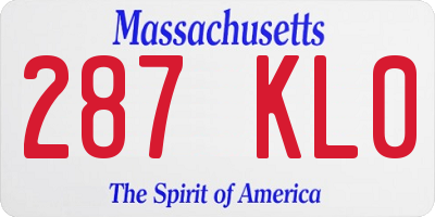 MA license plate 287KL0