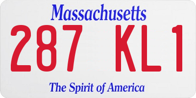 MA license plate 287KL1