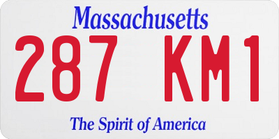 MA license plate 287KM1